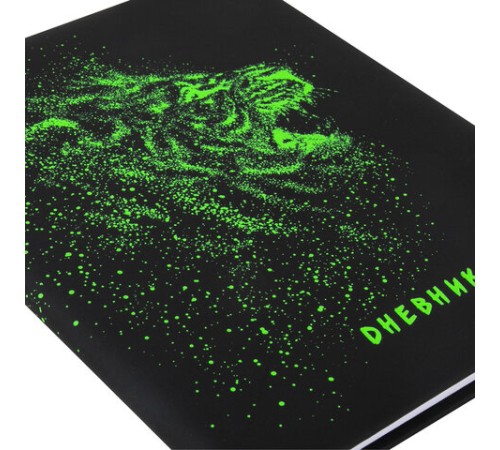 Дневник 1-11 класс 48 л., кожзам (твердая с поролоном), флуоресцентный, BRAUBERG, 