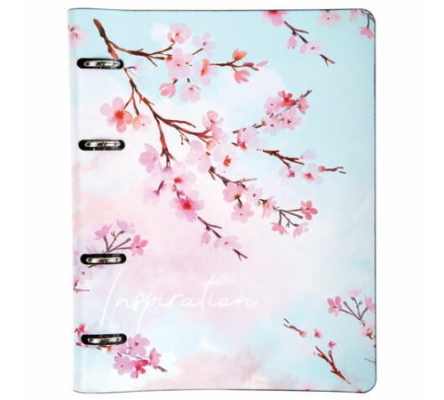 Тетрадь на кольцах А5 (180х220 мм), 80 листов, под кожу, клетка, BRAUBERG VISTA, Inspiration, 112124