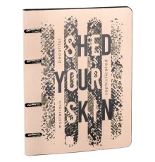 Тетрадь на кольцах А5 (180х220 мм), 80 листов, под кожу, клетка, BRAUBERG VISTA, Shed your skin, 112133