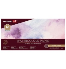 Альбом для акварели, бумага 300 г/м2, 150х300 мм, среднее зерно, 16 листов, склейка, BRAUBERG ART PREMIERE, 113218