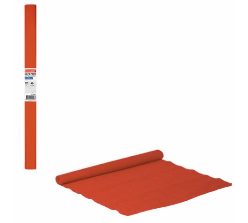 Бумага гофрированная/креповая, 32 г/м2, 50х250 см, оранжевая, в рулоне, BRAUBERG, 126530