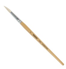 Кисть ПИФАГОР, КОЗА, круглая, № 6, деревянная лакированная ручка, колпачок, пакет с подвесом, 200829