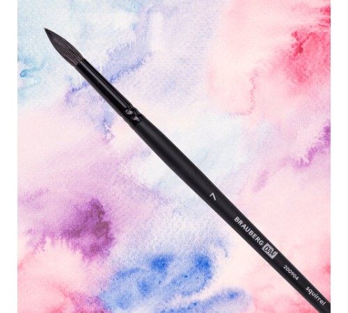 Кисть художественная проф. BRAUBERG ART CLASSIC, белка, круглая, № 7, длинная ручка, 200904