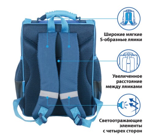 Ранец ПИФАГОР BASIC, с эргономичной спинкой, 