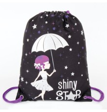 Мешок для обуви BRAUBERG PREMIUM, карман, подкладка, светоотражающие элементы, 43х33 см, Shiny star, 270283