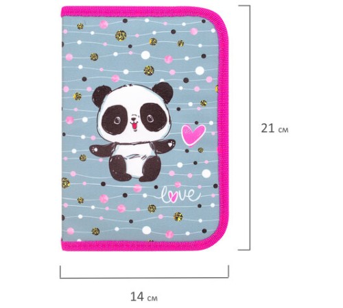 Пенал с наполнением BRAUBERG, 1 отделение, 1 откидная планка, 24 предмета, полиэстер, 21х14 см, 