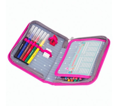 Пенал с наполнением BRAUBERG, 1 отделение, 1 откидная планка, 24 предмета, полиэстер, 21х14 см, 