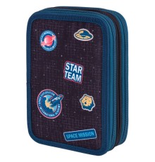 Пенал BRAUBERG, 3 отделения, полиэстер, 21х14 см, 