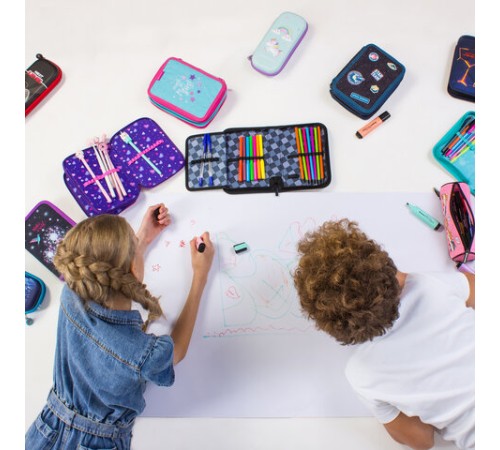 Пенал BRAUBERG, 3 отделения, полиэстер, 21х14 см, 