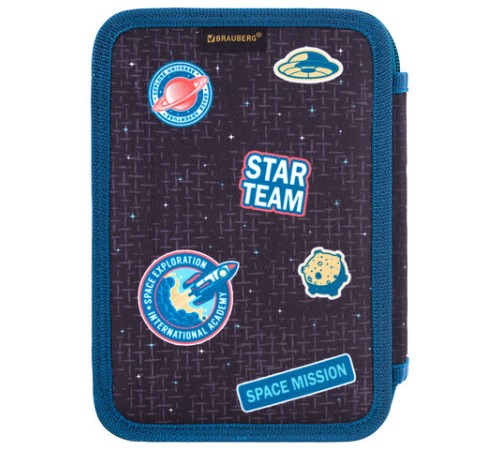 Пенал BRAUBERG, 3 отделения, полиэстер, 21х14 см, 