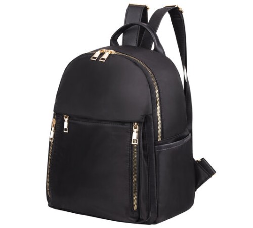 Рюкзак BRAUBERG PODIUM женский, карман-антивор, нейлон, черный, 30х26х12 см, 270814