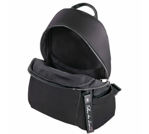 Рюкзак BRAUBERG PODIUM женский, карман-антивор, нейлон, черный, 32х26х15 см, 270815