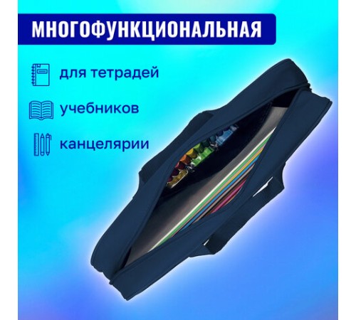 Папка на молнии с ручками BRAUBERG А4, 1 отделение, полиэстер, 80 мм, 