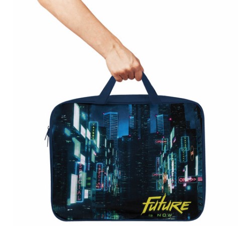 Папка на молнии с ручками BRAUBERG А4, 1 отделение, полиэстер, 80 мм, 