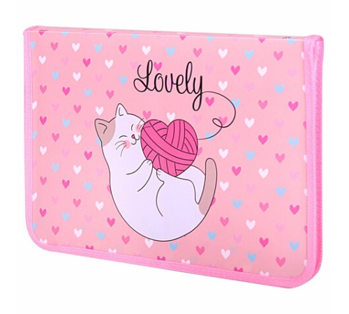 Папка для труда на молнии ЮНЛАНДИЯ А4, 1 отделение, откидная планка, органайзер, 