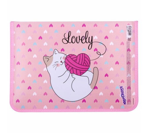 Папка для труда на молнии ЮНЛАНДИЯ А4, 1 отделение, откидная планка, органайзер, 