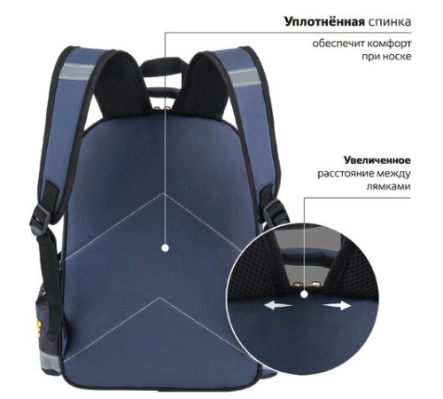 Рюкзак ПИФАГОР SCHOOL, 1 отделение, 3 кармана, 