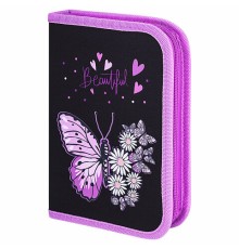 Пенал BRAUBERG с наполнением, 1 отделение, 1 откидная планка, 24 предмета, 21х14 см, 