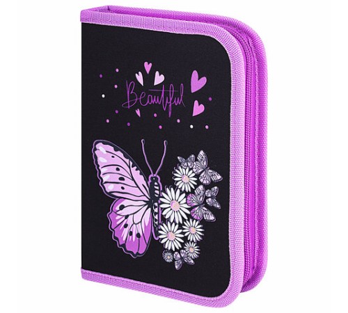 Пенал BRAUBERG с наполнением, 1 отделение, 1 откидная планка, 24 предмета, 21х14 см, 