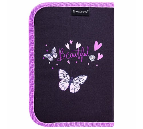 Пенал BRAUBERG с наполнением, 1 отделение, 1 откидная планка, 24 предмета, 21х14 см, 