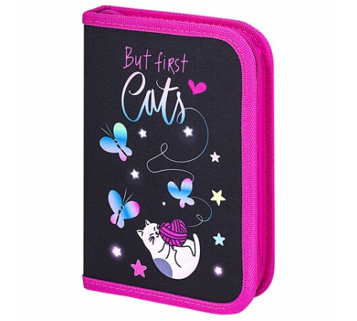 Пенал BRAUBERG с наполнением, 1 отделение, 1 откидная планка, 24 предмета, 21х14 см, 