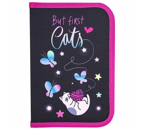 Пенал BRAUBERG с наполнением, 1 отделение, 1 откидная планка, 24 предмета, 21х14 см, 