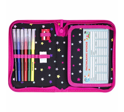 Пенал BRAUBERG с наполнением, 1 отделение, 1 откидная планка, 24 предмета, 21х14 см, 