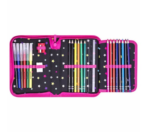 Пенал BRAUBERG с наполнением, 1 отделение, 1 откидная планка, 24 предмета, 21х14 см, 