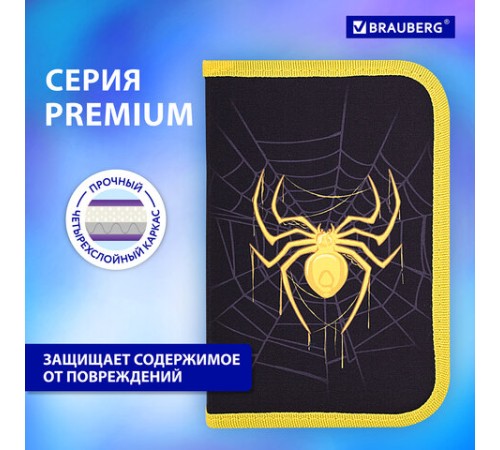 Пенал BRAUBERG с наполнением, 1 отделение, 1 откидная планка, 24 предмета, 21х14 см, 