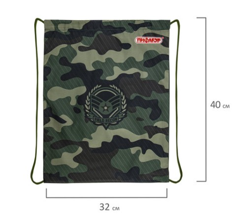 Мешок для обуви ПИФАГОР, 1 отделение, 40х32 см, 