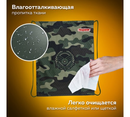 Мешок для обуви ПИФАГОР, 1 отделение, 40х32 см, 