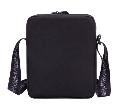 Сумка на плечо BRAUBERG COMPACT с карманом, черная с принтом, 23х17х5 см, 271686