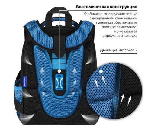 Ранец BRAUBERG PREMIUM, 2 отделения, с брелоком, 