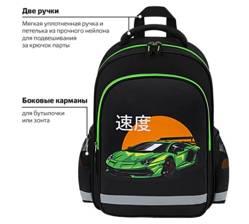 Рюкзак ПИФАГОР SCHOOL, 1 отделение, 3 кармана, 