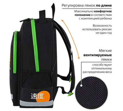 Рюкзак ПИФАГОР SCHOOL, 1 отделение, 3 кармана, 