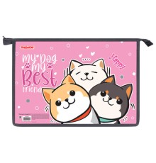 Папка для тетрадей ПИФАГОР А4, 1 отделение, картон/пластик, на молнии, 