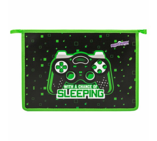 Папка для тетрадей ЮНЛАНДИЯ А4, 1 отделение, пластик, на молнии, 