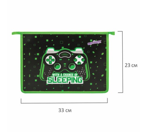 Папка для тетрадей ЮНЛАНДИЯ А4, 1 отделение, пластик, на молнии, 