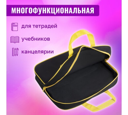 Папка на молнии с ручками BRAUBERG А4, 1 отделение, полиэстер, 80 мм, 