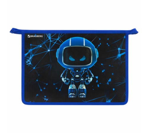 Папка для труда на молнии BRAUBERG А4, 2 отделения, органайзер, 