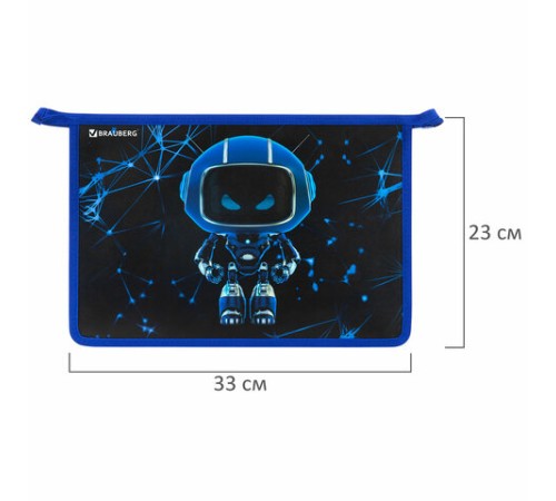 Папка для труда на молнии BRAUBERG А4, 2 отделения, органайзер, 