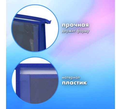 Папка для труда на молнии BRAUBERG А4, 2 отделения, органайзер, 