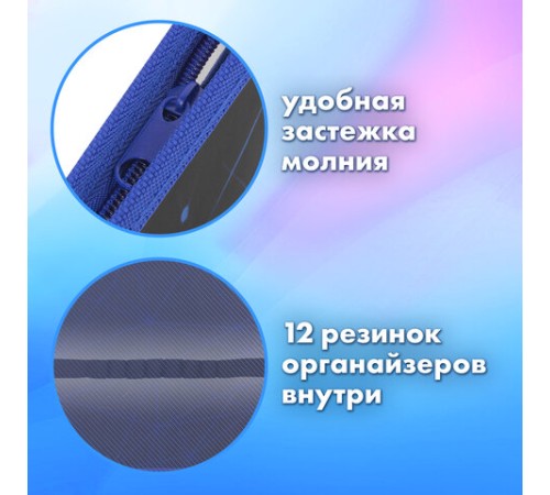 Папка для труда на молнии BRAUBERG А4, 2 отделения, органайзер, 