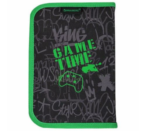 Пенал BRAUBERG, 1 отделение, 2 откидные планки, полиэстер, 21х14 см, 