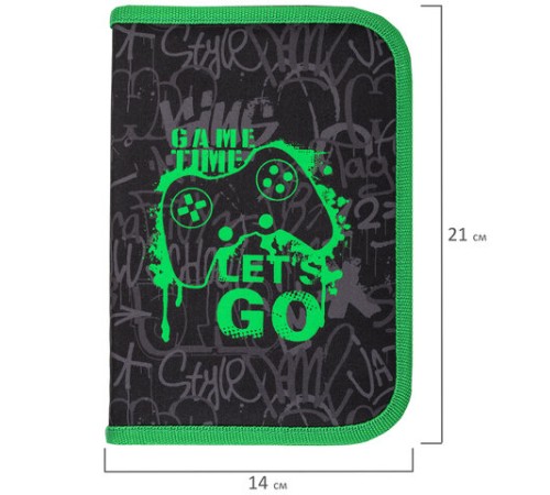 Пенал BRAUBERG, 1 отделение, 2 откидные планки, полиэстер, 21х14 см, 