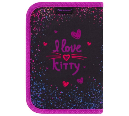 Пенал BRAUBERG с наполнением, 1 отделение, 1 откидная планка, 24 предмета, 21х14 см, 