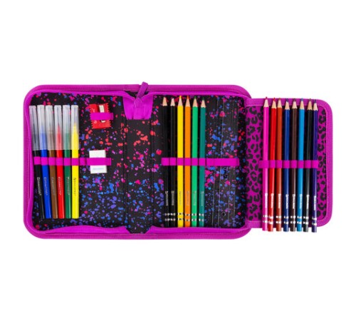 Пенал BRAUBERG с наполнением, 1 отделение, 1 откидная планка, 24 предмета, 21х14 см, 