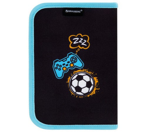 Пенал BRAUBERG с наполнением, 1 отделение, 1 откидная планка, 24 предмета, 21х14 см, 