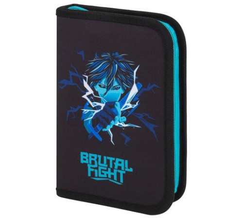 Пенал BRAUBERG с наполнением, 1 отделение, 1 откидная планка, 24 предмета, 21х14 см, 