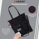 Сумка шоппер HEIKKI EQUIP (ХЕЙКИ), канвас, карман для бутылки, 38х35 см, черный, 272442